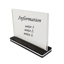 [을지메뉴] T자형 양면 A5 가로형 아크릴 POP꽂이 쇼케이스 테이블 알림판 메뉴꽂이 전시 공간 인테리어 소품 게시판, 8개