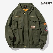 SMOPIG 남성 코디 캐주얼 카라 카고 오버 자켓 코트