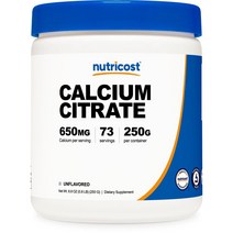 뉴트리코스트 Nutricost 구연산칼슘 파우더 250g, 4팩