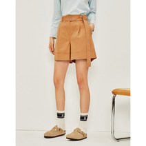 [헤지스레이디스] [헤지스 여성] [22SS] HSPA2B321CM 카멜 스트랩 면 숏팬츠