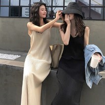 빅사이즈 나시 니트롱 원피스 이너 원피스 나시티 롱티 여성의류