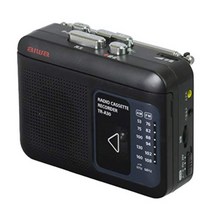 아이와 카세트 라디오 플레이어 휴대용 레트로 레코더 aiwa TR-A30B, 블랙