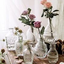 로데코 앤틱 데코 유리 조화 인테리어 생화 드라이플라워 화병, E
