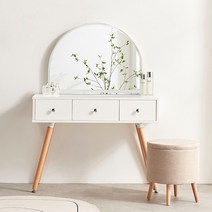 트리티나 자작나무 원목 수납 화장대 + 아치형 거울 포함