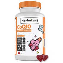 채식 코엔자임 Q10 보충제 Herbaland - 비타민 구미 설탕 공장 - 코엔자임 Q10 100 MG-라즈베리 맛 - 60 구미