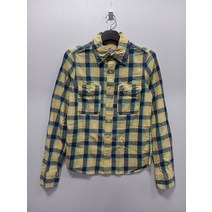 홀리스터 블루옐로 체크 긴팔 남방 남 S / 221599