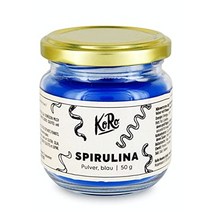 koro - 스피루리나 파우더 블루 50g - 스무디 또는 그릇 착색을 위한 100 스피루리나로 만든 향료와 같은 첨가물이 없는 슈퍼푸드 조류 분말