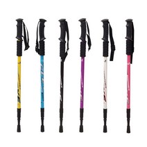 1+1 등산 초보 산보 3단 4단 폴딩 초경량 지팡이 아동 성인 스틱, 블랙 2EA