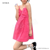 끈나시 원피스 여성 여름 핑크 캐주얼짧은 치마 뉴타임즈 C11 F523P942