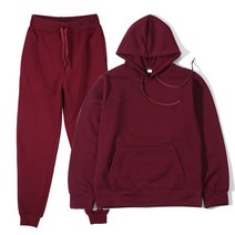 두 조각 세트 캐주얼 양 털 Tracksuit 남자 여자 겨울 여자 세트 대형 후드 긴 소매 까마귀 스포츠 바지, 꽝_M