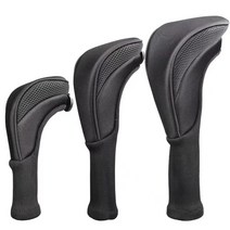 3pcs 골프 클럽 헤드 커버 우드 드라이버 긴 교환 1 3 5 7 드라이버 페어웨이 하이브리드 골프 퍼터 커버 헤드, 블랙