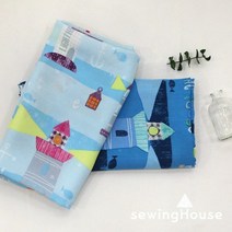 [소폭/인견100%] 찰랑찰랑 쾌적하고 시원한 여름 인견원단 등대2종, 스카이블루