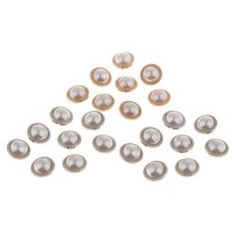 옷 신발 모자에 대 한 24Pcs 진주 단추 라운드 바느질 공예, 설명한대로, 골든+화이트