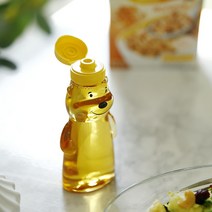 플라라 곰돌이 소스통 180ml 뚜껑에 묻지 않는 캠핑 소스 꿀 소분용기, 미니 소스통 대 110ml, 1개