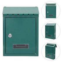 스탠드 우체통 주택 대형 벽걸이 우편함 녹 방지 방수 월 마운트 사서함 벽 포스트 박스125525, Green