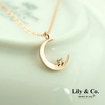 릴리앤코 여성용 14k 달 목걸이