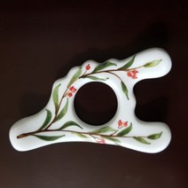 꿈의공방 도자기 괄사 / 완전 시원한 손마사지기 / 핸드페인팅 셀프 마사지 붓기제거 셀프관리 리프팅 엄마 선물, 빨강 선물포장(쇼핑백포함)