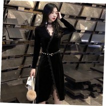 코스토프 쁘띠 레이시 포인트 벨벳 센슈얼 무드 원피스