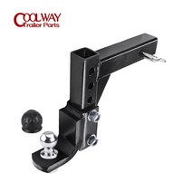 캠핑 트레일러 악세서리 10쿼트 2용 조정 가능한 4 레벨 트레일러 드롭 히치 볼 마운트 토우 50mm 볼 rv 부품이있는 수신기 캠퍼 캐러밴 액세서리, 2인치 볼 세트