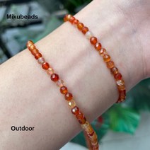 저스트인 자연 붉은 Carnelian 4mm 마노면 처리 된 라운드 스톤 루즈 비즈 보석 만들기 DIY 팔찌 목걸이 스트랜드 38cm