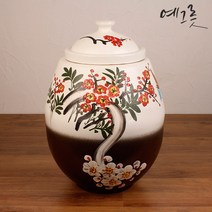 [여주도자기마을] 투톤 매화 쌀독 25kg