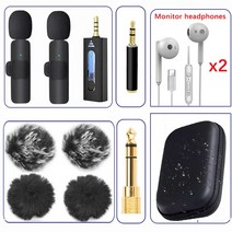 무선핀마이크 공연용무선마이크 펜톤마이크 2022 무선 3.5mm 소형 옷깃 소음 감소 마이크 무 지향성 콘덴서, 09 1to2-6in1, 1to2-6in1