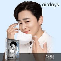 에어퀸 에어데이즈 KF94 슬림핏 마스크 대형 10매 조정석, 화이트/01. 대형