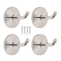 국내산 벽옷걸이 스텐 후크 돌출걸이 4개입+설치피스, A-01 실버 소 50mm(4개입)