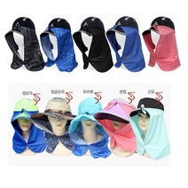 국내산 사이즈조절 가능한 햇빛가리개 자외선차단 모자 그늘막( 모자추착형), 스트라이프-그레이