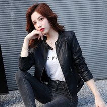 가죽옷 쇼트 차이나 춘추 슬림 라이더 워싱 PU 레더 재킷 여성린넨자켓 여성자켓 라운드PU자켓 PU자켓 봄여성자켓 여자PU자켓코디