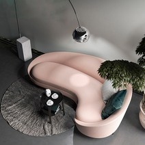 코너 소파 스타일 3 인용 미용실 의류 매장 곡선 대기, 엄마와 아이 티 테이블 더블