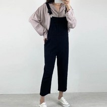 [캣츠원피스] 면 멜빵바지 점프수트