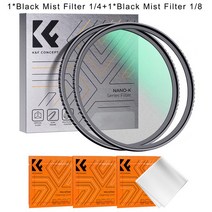 K amp F Concept 49-82mm 블랙 미스트 확산 필터 1/4 1/8 니콘 DSLR 렌즈 용 멀티 코팅 49mm 52mm 58mm 62mm 67mm 77mm 82mm, [03] 1-8 with 1-4 Set, [09] 82mm