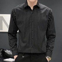 이유까까 남성용 스판 스트라이프 셔츠