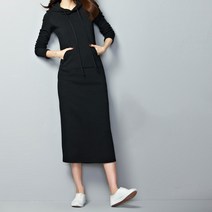 피치베 롱 원피스 블랙 후드티 집업 캐쥬얼 무지 여자 여성 모자티 긴팔티 긴소매 티셔츠