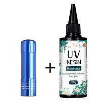 열에강한접착제 바르는 접착제 열 패트용 UV 수지 에폭시 및 램프 높은 투명도 빠른 건조 경도 DIY 쥬얼리 20g 50g 100g 250g 1000g, 08 100g-light