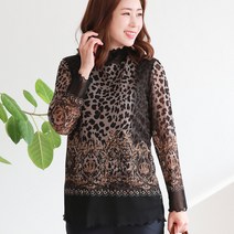 엄마옷 백합사 력셔리 호피 블라우스[P203bl302] 40대 50대 중년여성의류 여성용 마담 미시옷