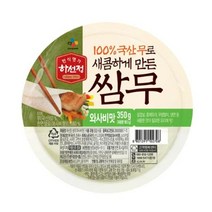 CJ더마켓 반찬 재료 집밥 가정식 탑티어 하선정 쌈무 와사비맛 무절임 쌈무 절임 장아찌 350G, 3개