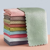 극세사 생선 비늘 재사용 가능한 천 기름 제거 걸레 식기 닦기 가정용 청소 도구, 02 5Pcs- 30 X 40cm