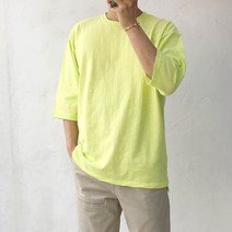 미르미르 남자 7부 슬라브 여름 오버핏 티셔츠(7컬러) 반팔 티셔츠