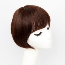[W1025]미아 숏 보브 단발컷 통가발 인모100% 항암가발, One Size(54~57cm), 자연갈색, 1개
