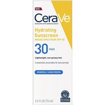 CeraVe 세라비 저자극 100% 미네랄 페이셜 썬크림 썬블록 SPF30 (75ml), 2개