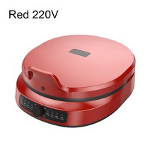 DMWD 110V/220V 전기 크레페 제조기 더블 플레이트 난방 스테이크 프라이팬 바베큐 그릴 프라이팬 팬케이크 피자 베이킹 머신, 1 건, Red 220v