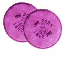 데몰 3M 산업용마스크 반면형 방독마스크 필터 2091 2개입