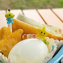 설렘하우스 귀여운 반찬꽂이 도시락 데코픽 꾸미기 도시락픽 우주인, 없음