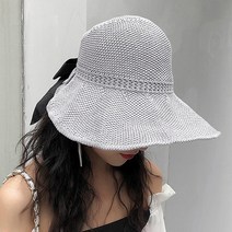 장바9니 리본 버킷햇 여름 밀집 벙거지모자 챙넓은 플로피 캡 3컬러