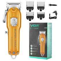 토끼 바리깡 무선 전문 금속 하우징 헤어 클리퍼 테이퍼 커팅 남성용 전기 이발 트리머, 2.With box