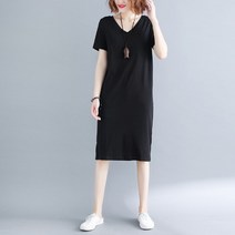 빅 사이즈 여성 여름 캐주얼 루즈핏 원피스