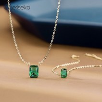 터키석 탄생석 원석 천연석 목걸이 스털링 실버 에메랄드 컬러 목걸이 옐로우 골드 도금