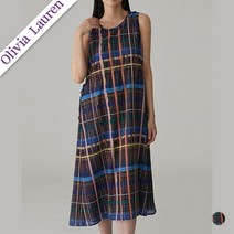 [올리비아로렌] 체크 프린트 롱원피스 VOCOAXM5211